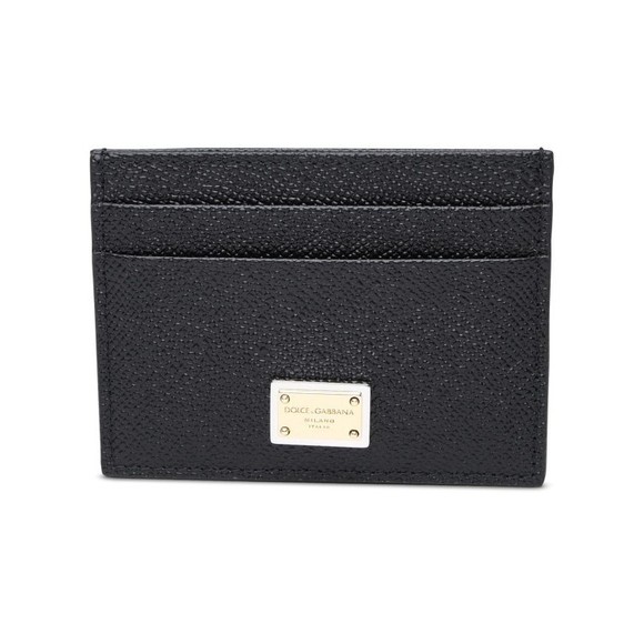 Dolce & Gabbana Textured Black Calf Leather Card Holder - NWT - Picture 1 of 3